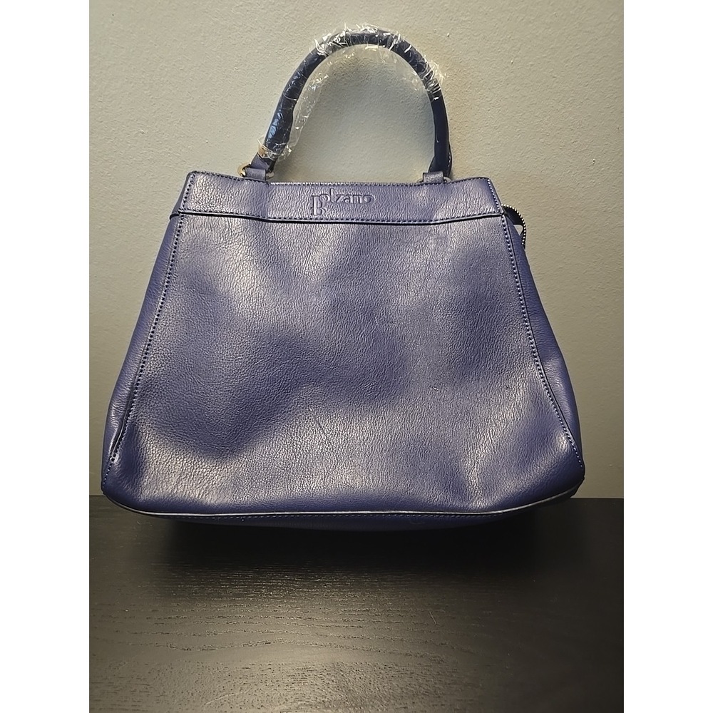 Bolzano  Vegan Leather  Handbag w/ Zip Closure Blue/Purple see pictures